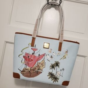 Dooney & Bourke Blue and Brown Tote with Peter Pan Design